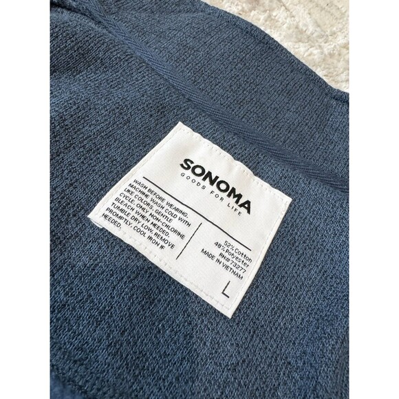 NWOT Men's Sonoma Goods For Life® Sweater Fleece Full-Zip Navy Size L - Picture 5 of 8